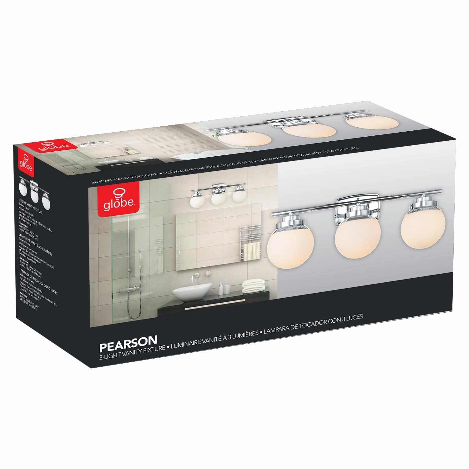 Pearson 3-Light Chrome Vanity Light