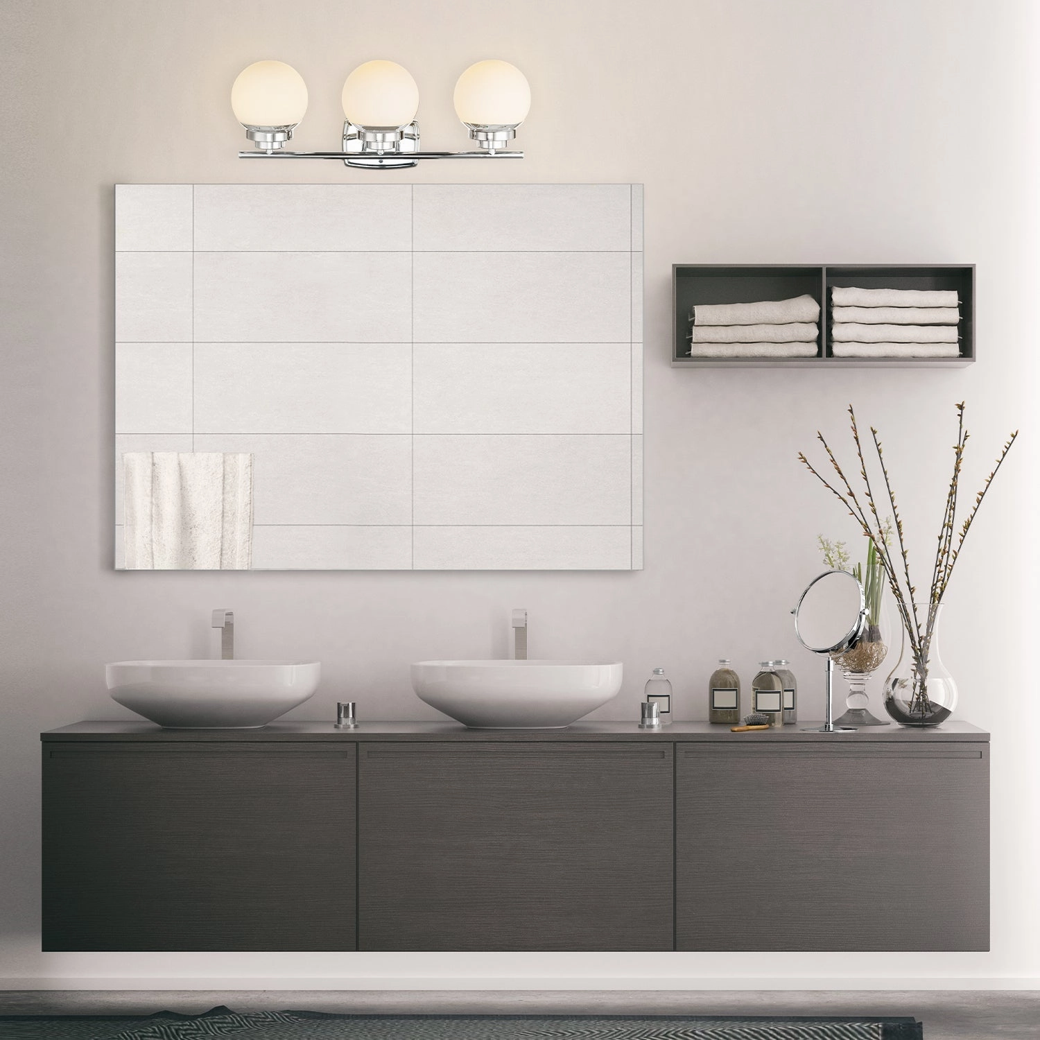 Pearson 3-Light Chrome Vanity Light
