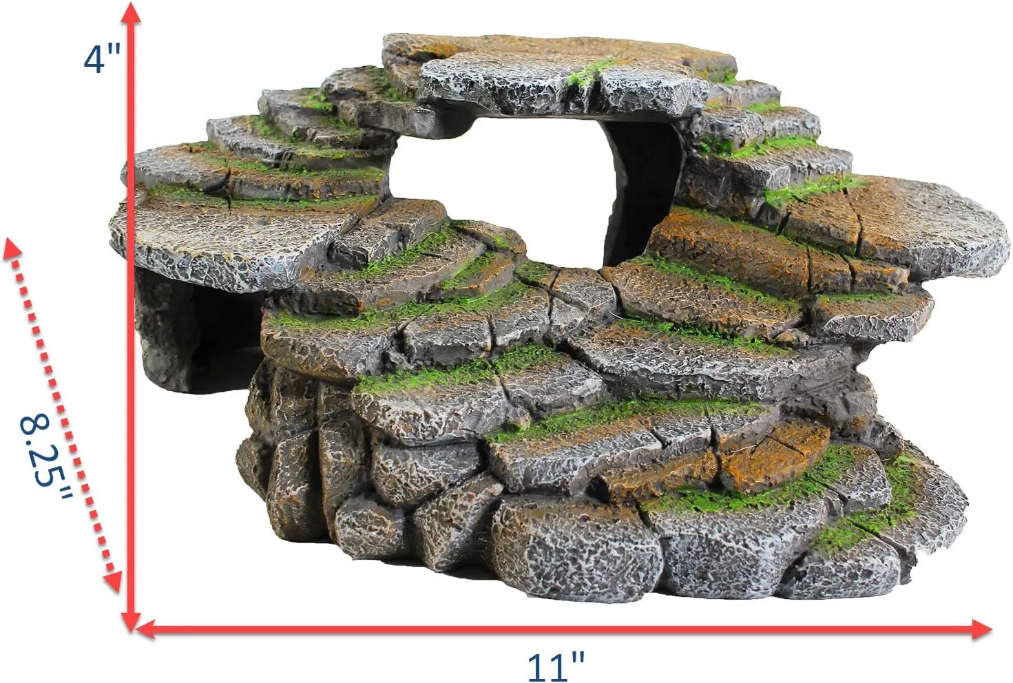 PENN-PLAX (REP183) Reptology Shale Scape Step Ledge & Cave Hideout – Decorative Resin for Aquariums & Terrariums – Great for Reptiles, Amphibians, and Fish – Large