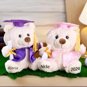 Personalized 2025 Graduation Gift Teddy Bear with Custom Text/Name/Date, Teddy Bear Stuffed Gifts 2025 Class of Graduation for College, High School（Pink