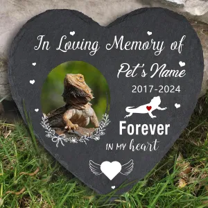Personalized Pet Bearded Dragon Memorial Stone, Customized Memorial Grave Marker with Photo Name, Bearded Dragon Gravestone Headstone Memorial Plaque, Memorial Gifts for Loss of Bearded Dragon
