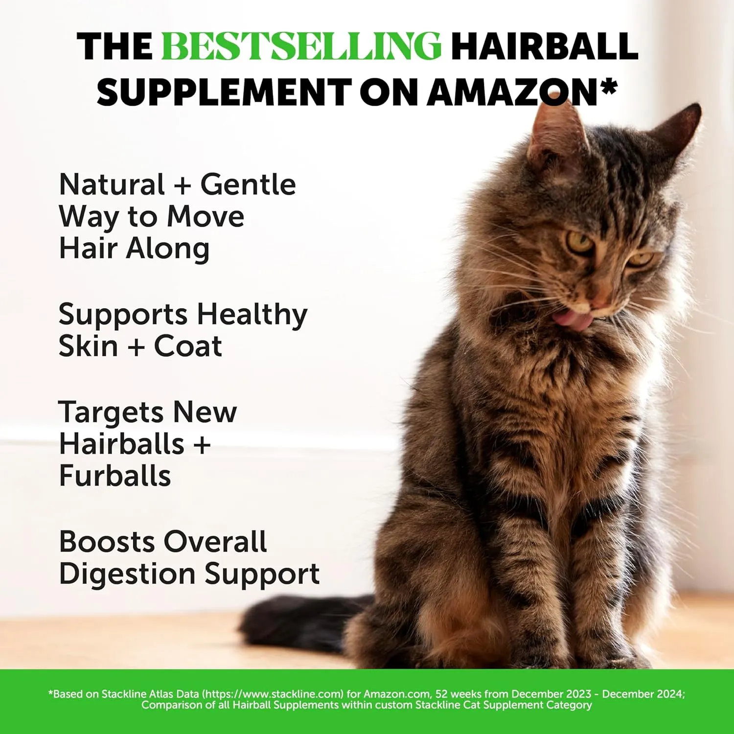 Pet Honesty Cat Hairball Support Crunchy & Creamy Chews, Hairball Remedy Cat Treats, Furball Treatment, Supports Skin & Coat, Digestion, Vitamins & Hairball Medicine, Chicken (90-Day Supply)