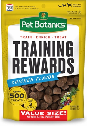 Pet Botanics 20 oz. Pouch Training Reward Soft & Chewy, Chicken Flavor, with 500 Treats Per Bag, The Choice of Top Trainers