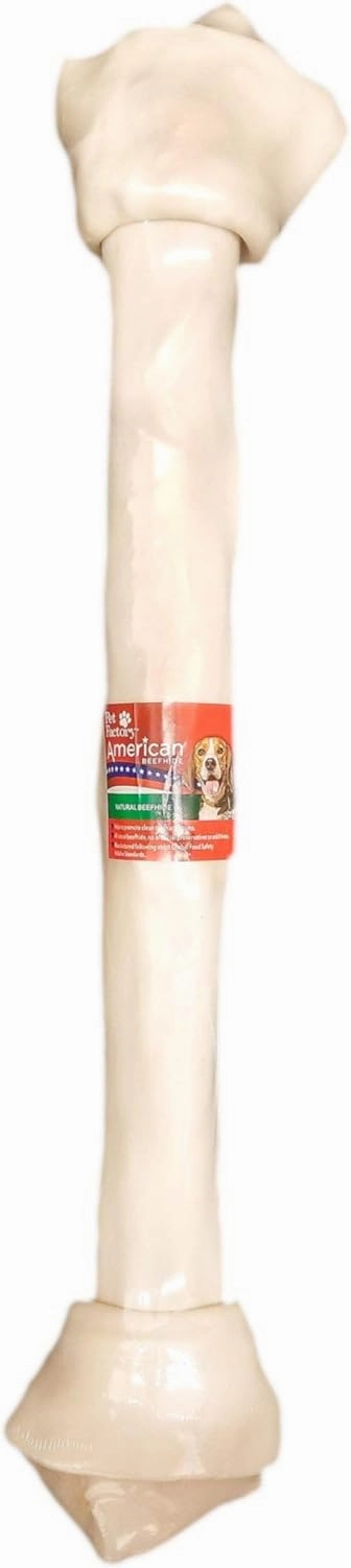 Pet Factory American Beefhide 20-22" Knotted Bone Dog Chew Treat - Natural Flavor, 1 Count/1 Pack