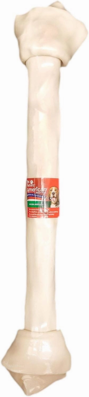 Pet Factory American Beefhide 20-22" Knotted Bone Dog Chew Treat - Natural Flavor, 1 Count/1 Pack
