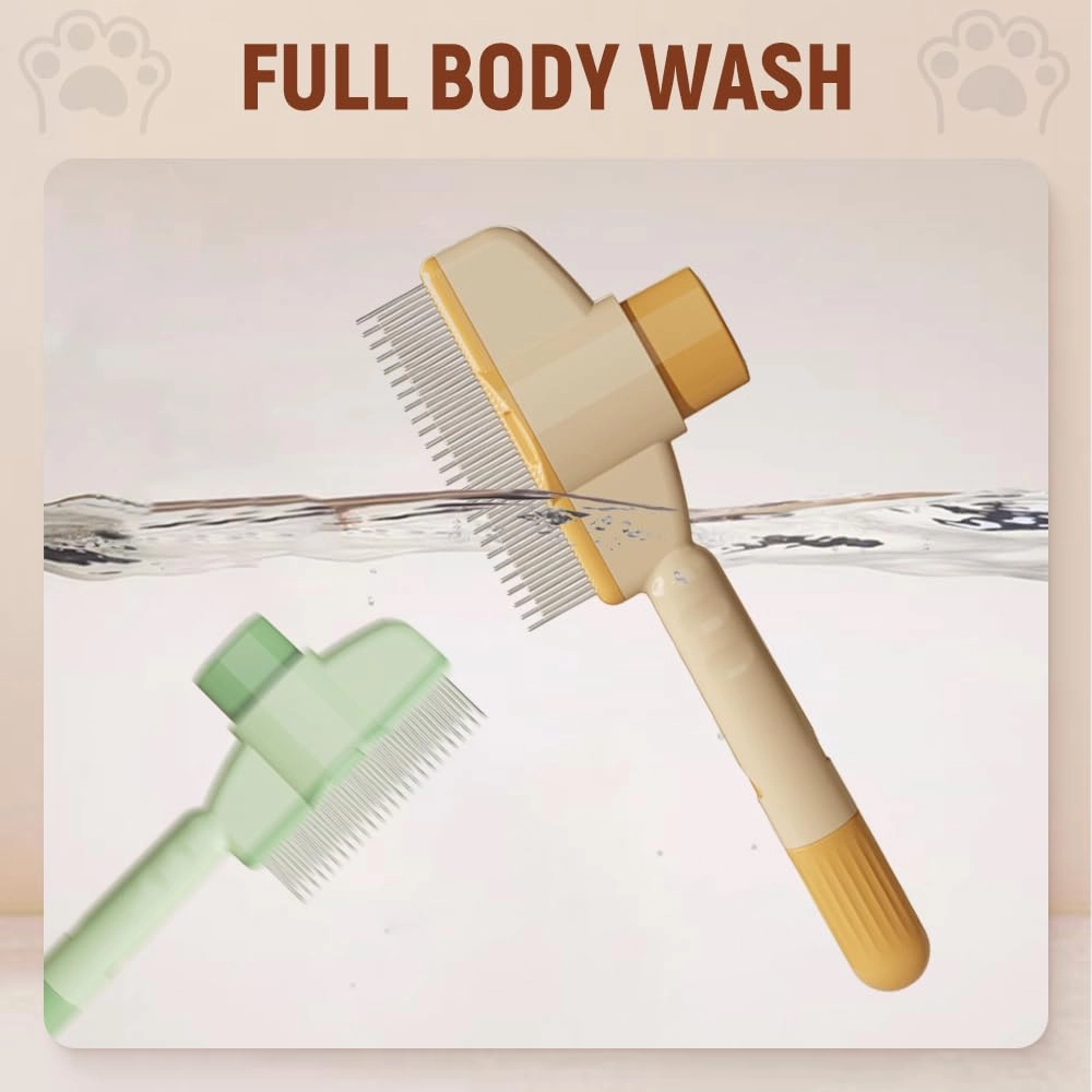 Pet Hair Removal Flea Comb, 2025 Cat Dog Brush for Massaging and Cleaning Shedding Pet Hairs, Multifunctional Cat Brushes with Release Button, Dog Hair Grooming Brush Supplies(2PCS)