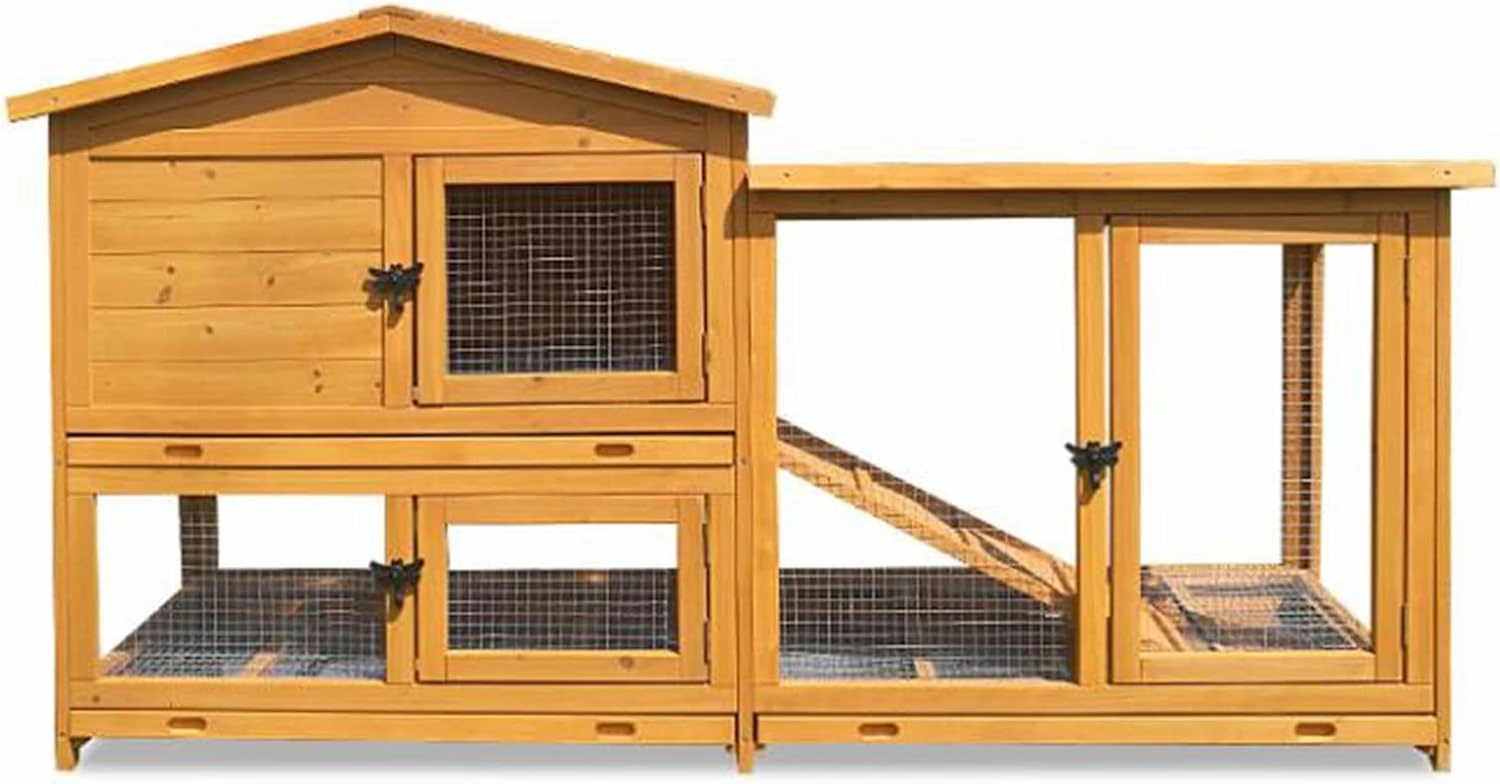 Pet Home Pet House Pet cage Rabbit cage Double Drawer Rabbit nest Pigeon cage Villa King Room Outdoor Cat Villa (Color : Natural)