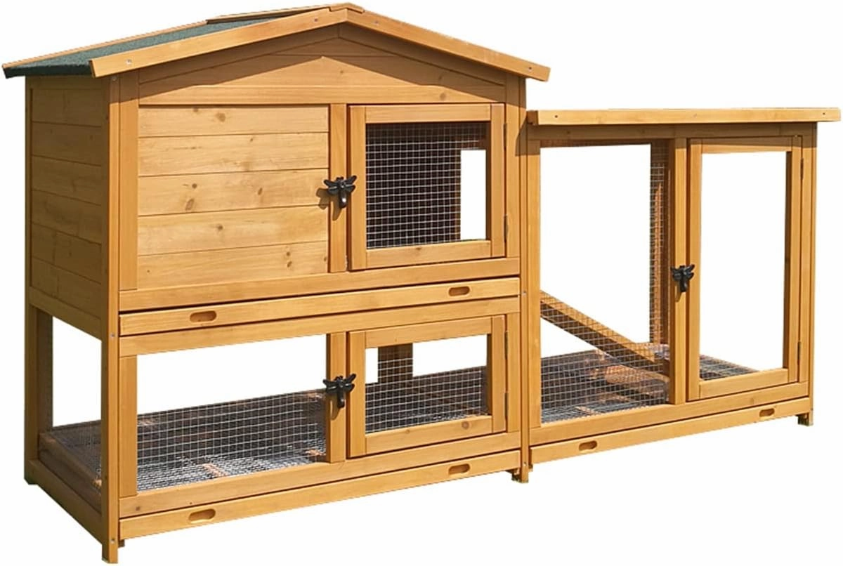 Pet Home Pet House Pet cage Rabbit cage Double Drawer Rabbit nest Pigeon cage Villa King Room Outdoor Cat Villa (Color : Natural)