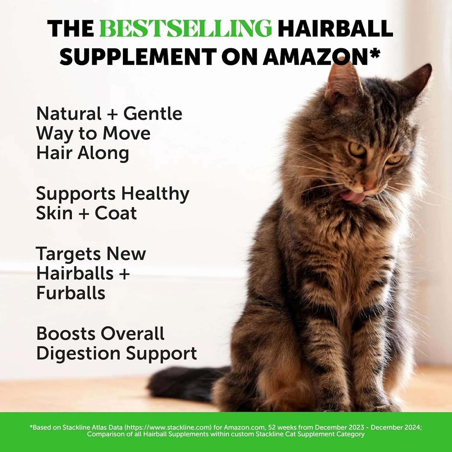 Pet Honesty Cat Hairball Support Crunchy & Creamy Chews, Hairball Remedy Treats, Cat Furball Treatment, Supports Skin & Coat, Vitamins for Digestion, Chicken (30-Day Supply)