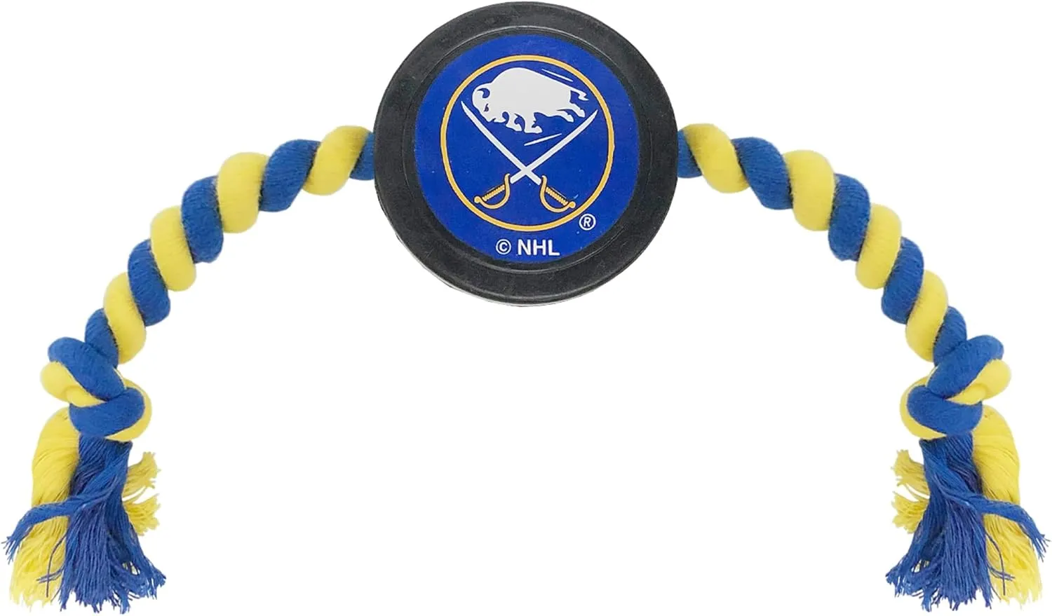 Pets First NHL Buffalo Sabres Puck Toy for Dogs & Cats. Play Hockey with Your Pet with This Licensed Dog Tough Toy Reward!