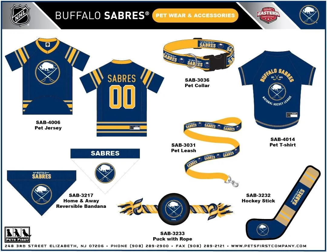 Pets First NHL Buffalo Sabres Stick Toy for Dogs & Cats. Play Hockey with Your Pet with This Licensed Dog Tough Toy Reward!