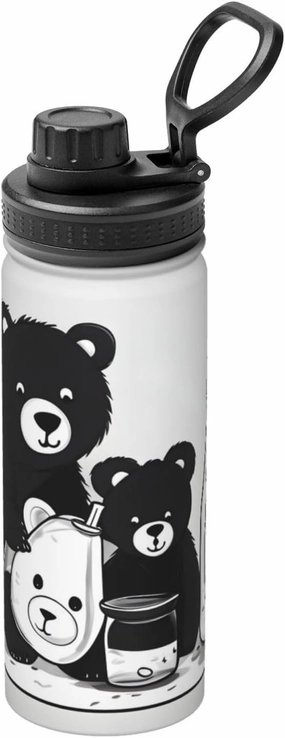 PHAYAH Cute Milk Bottle Bear Camping Hiking Hydration Flask Stainless Steel, Double Walled & Vacuum Insulated Water Bottle