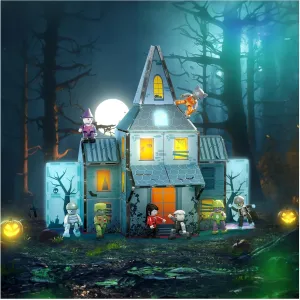 PicassoTiles Haunted House Theme Magnet Tile Building Blocks 8 Action Figures Magnetic Construction Toy Double Sided Printing Education STEM Learning Playset Halloween Adventure Kid Ages 3  PTQ03