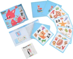 PicassoTiles Magnetic Puzzle Cube   Animal Speed Matching Game, Popular World Famous Art Paintings with Free Frame, 56pcs Pair Matching Puzzle, Family Games, Board Games, Educational STEAM Toys for 3 