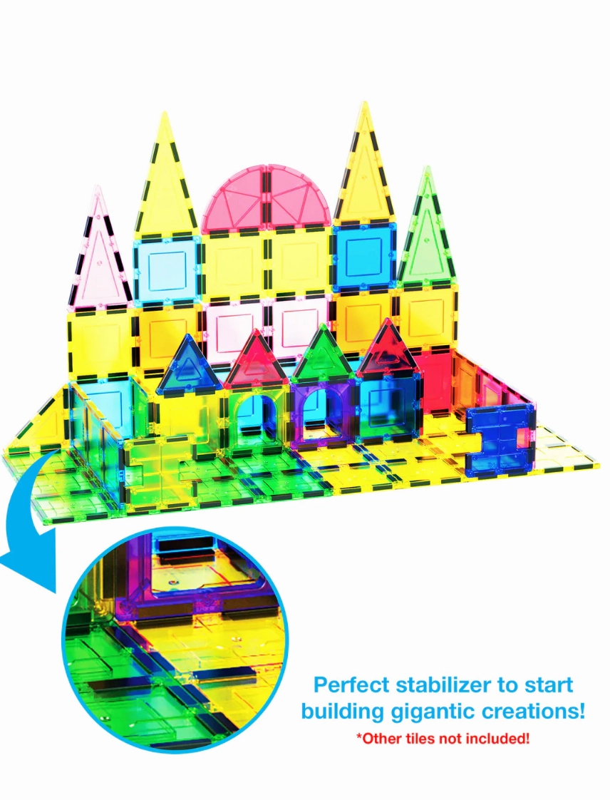 PicassoTiles Big Magnetic Tiles: 4 Pc. Base Stabilizers