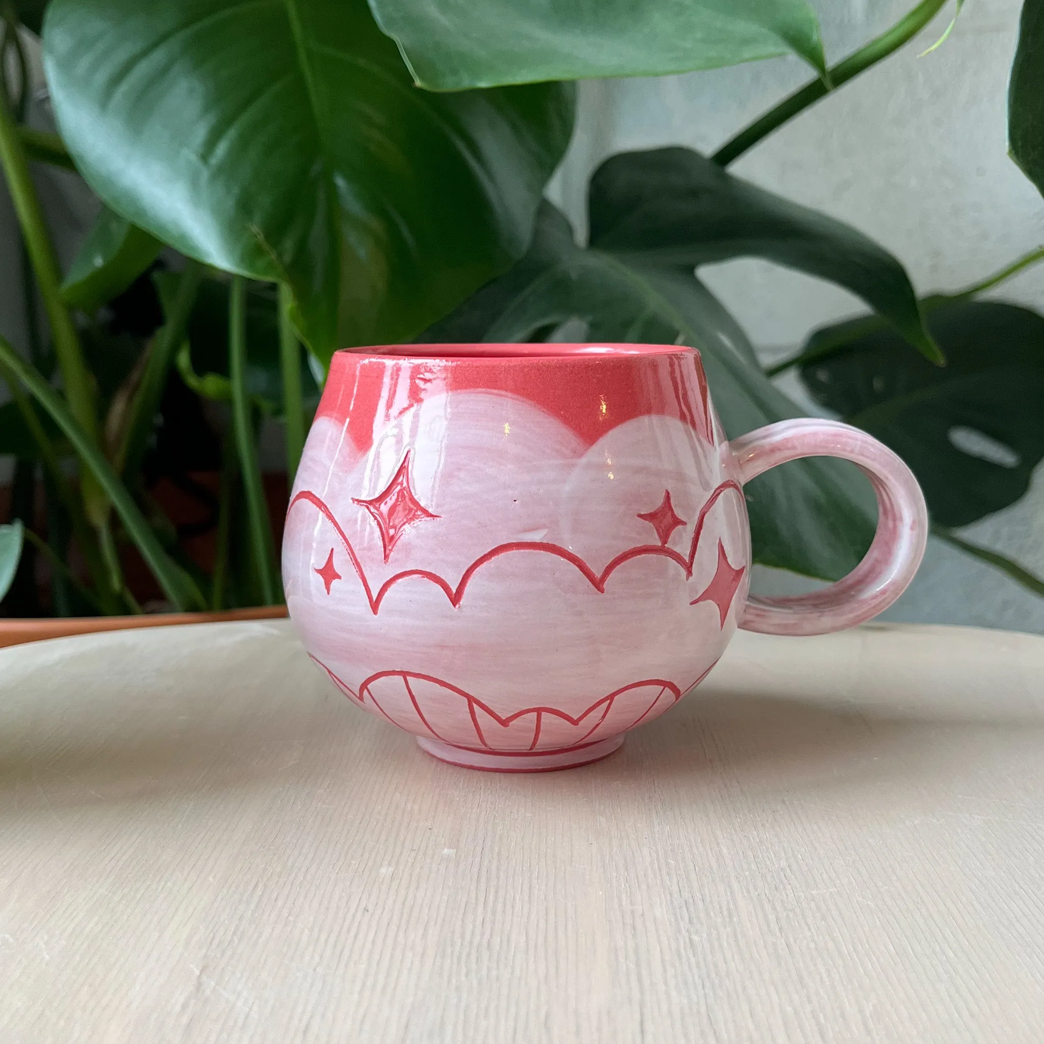 Pink Clay Cloud Bottom Mug