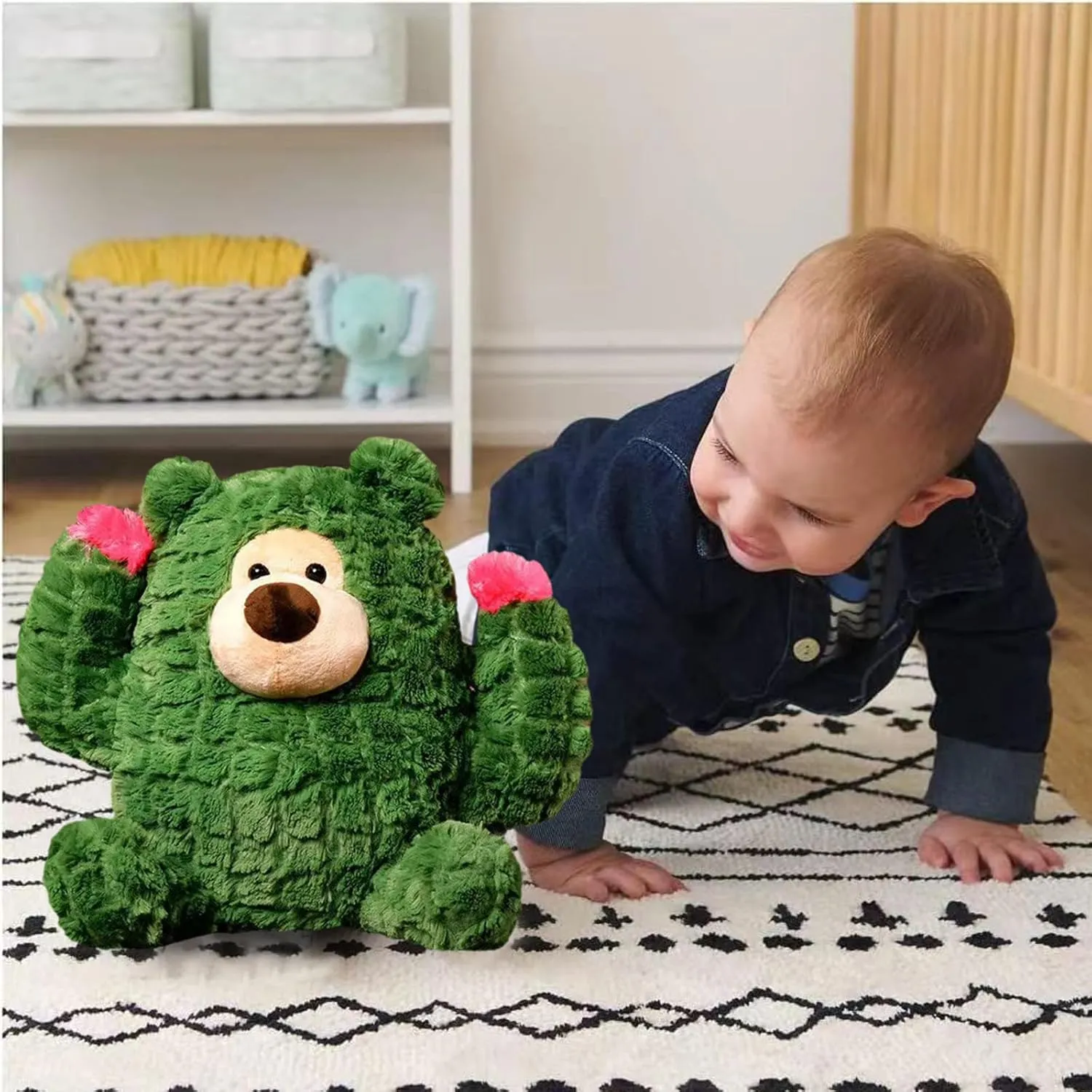 Plant Cactus Stuffed Animals Plush Toys - Super Soft & Washable, Adorable Kids Character Animal Pillows, Perfect for Room Decor, Gifts for Ages 3 , Showcase Your Mood (Green-Cactus,11 inch)