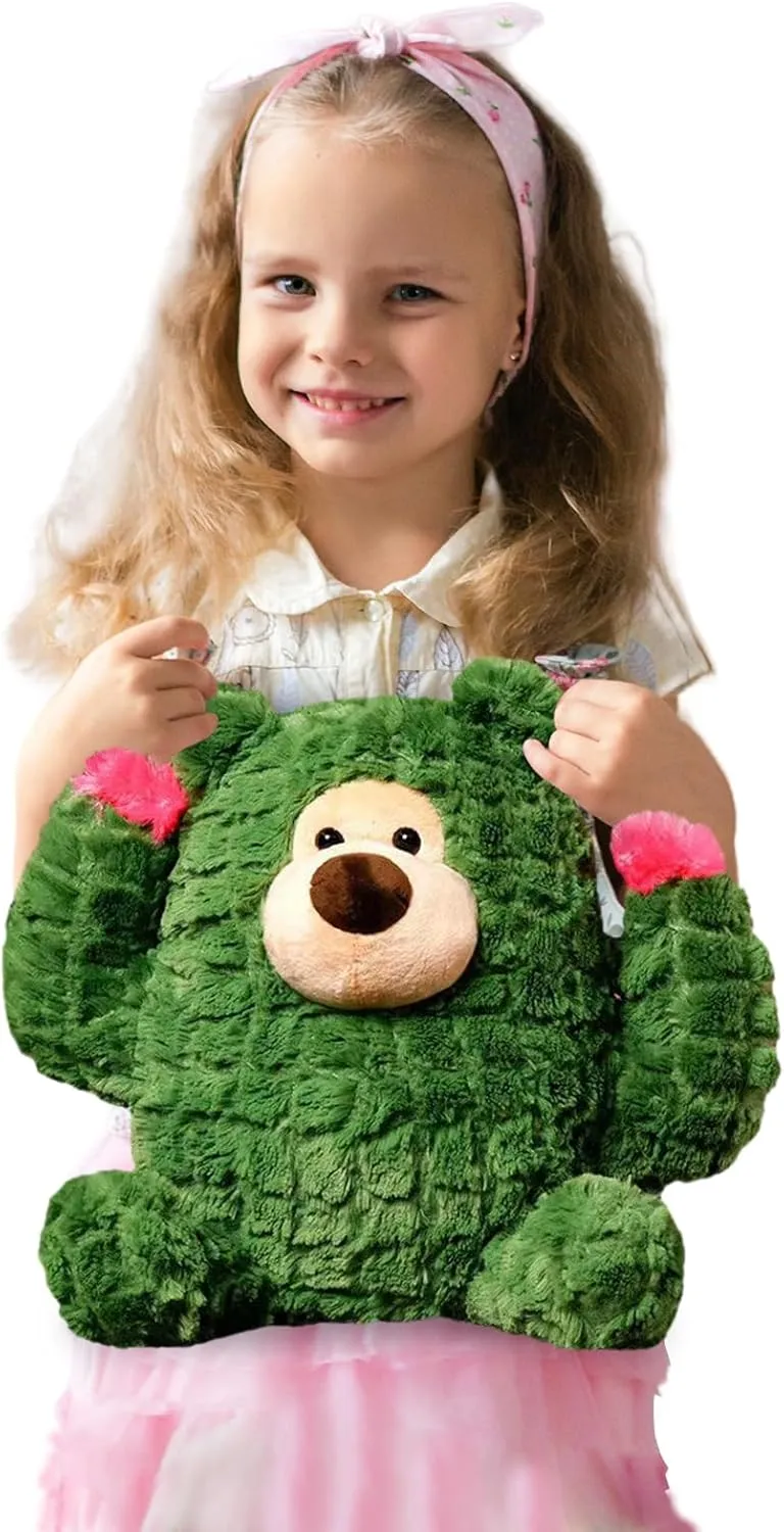 Plant Cactus Stuffed Animals Plush Toys - Super Soft & Washable, Adorable Kids Character Animal Pillows, Perfect for Room Decor, Gifts for Ages 3 , Showcase Your Mood (Green-Cactus,11 inch)