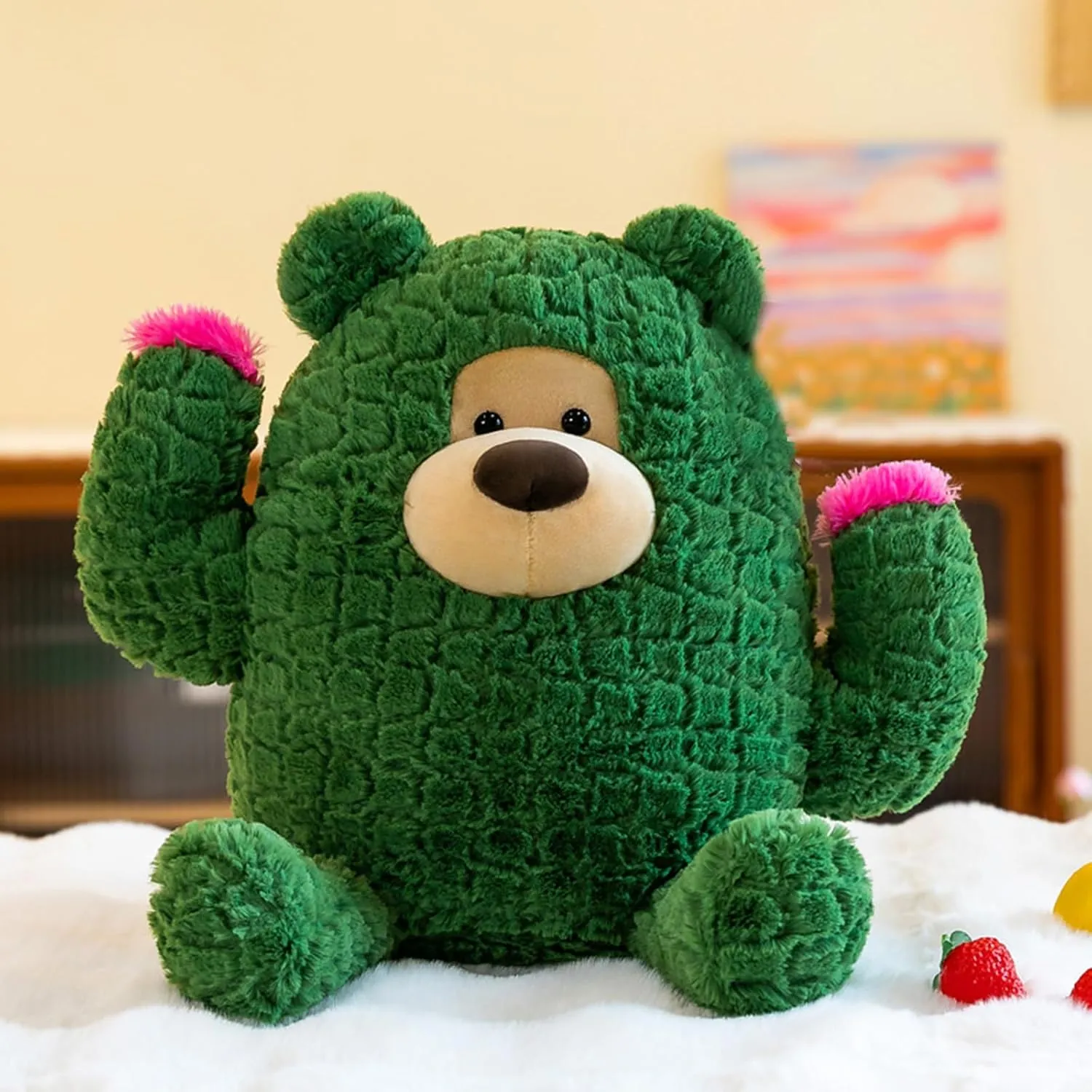 Plant Cactus Stuffed Animals Plush Toys - Super Soft & Washable, Adorable Kids Character Animal Pillows, Perfect for Room Decor, Gifts for Ages 3 , Showcase Your Mood (Green-Cactus,11 inch)