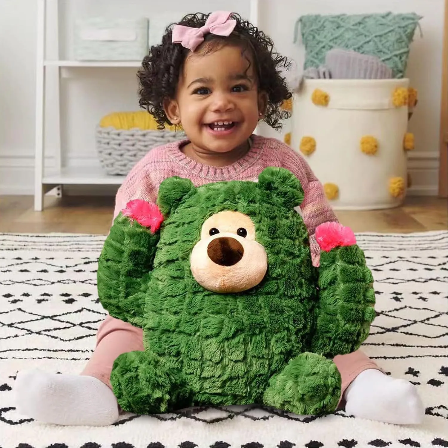 Plant Cactus Stuffed Animals Plush Toys - Super Soft & Washable, Adorable Kids Character Animal Pillows, Perfect for Room Decor, Gifts for Ages 3 , Showcase Your Mood (Green-Cactus,11 inch)