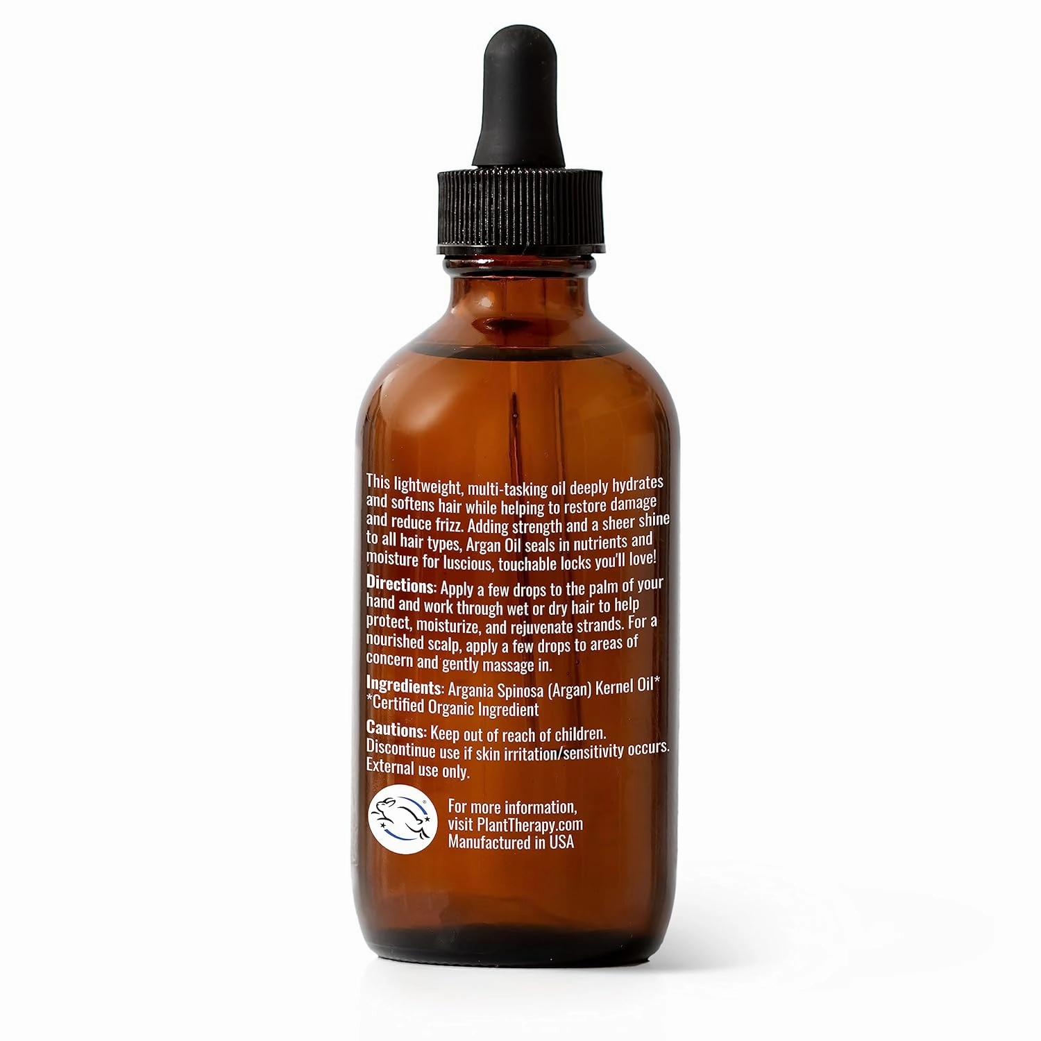 Plant Therapy Hair Therapy Moisturize & Protect Hair Oil 4 oz Organic Argan Oil 100% Pure and USDA Organic, First-Press, Virgin, For Face, Hair, Skin, Nails and Cuticles