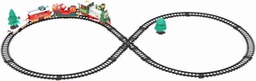 Plastic Cement Christmas Electric Train Set Train Toy for Boys and Girls Fine Craftsmanship Exquisite Details Decorative Display Hand Brain Development Toy