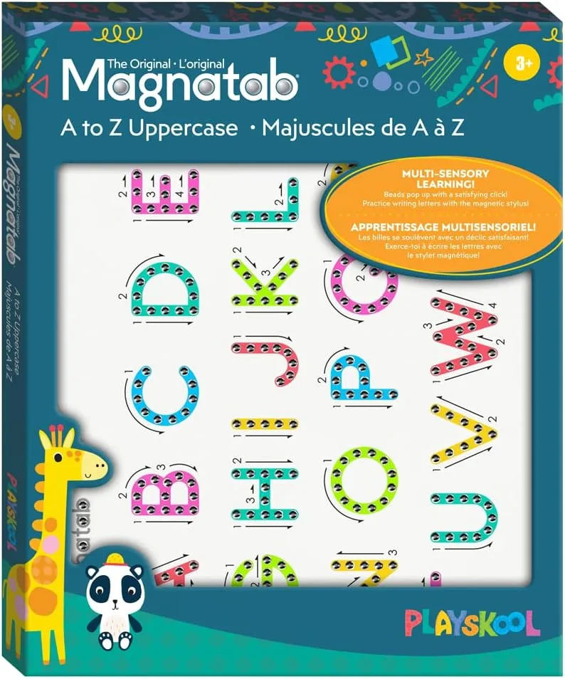 Playskool Magnatab — A to Z Uppercase Letters — Magnetic Board Toy Letter Tracing for Toddlers Learning and Sensory Drawing — for Kids Ages 3 and Up