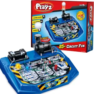 Playz Electrical Circuit Board Engineering Kit for Kids with 25  STEM Projects Teaching Electricity, Voltage, Currents, Resistance, & Magnetic Science | Gift for Children Age 8, 9, 10, 11, 12, 13 