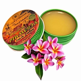 PLUMERIA Perfume Hawaiian - Eau de Parfum - Solid Balm - Natural Essential Oils Aromatherapy Fragrance- (Frangipani, Tropical Gardenia, Jasmine, Tuberose, Champaca, Magnolia) Travel, Party Gifts-0.5oz