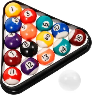 POPETPOP 17pcs Mini Billiard with Billiard Rack for Boy Girl Safe Fun and Engaging Game for Small Pool Tables Boy Girl-Friendly Design