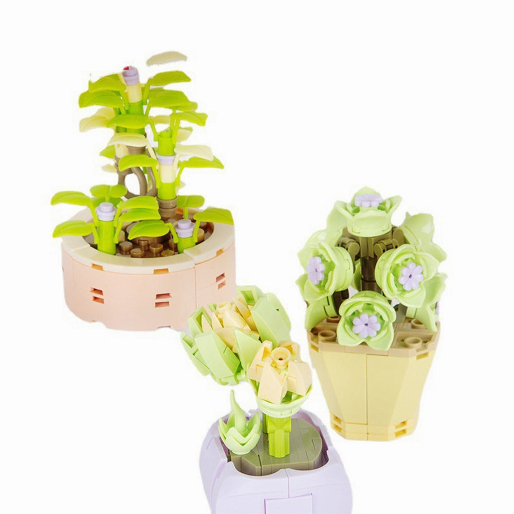 Potted Succulent Building Blocks Succulent Botanical Flower Building Bricks Gifts For Her