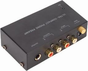 PP400 Phono Turntable Preamp, Stereo Input Output Record Player Amplifier with Independent Knob Control, 100 240V (US Plug)