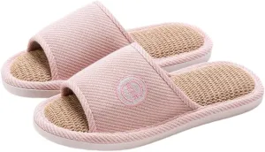 Premium Comfort All Seasons Cushion Sole Linen Bear Open Toe Women's House Slippers Indoor Soft Home Slip On Shoes