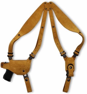 Premium Suede Leather Shoulder Holster with Single Magazine Carrier Fits Sigg P.239, Natural Color #1042#
