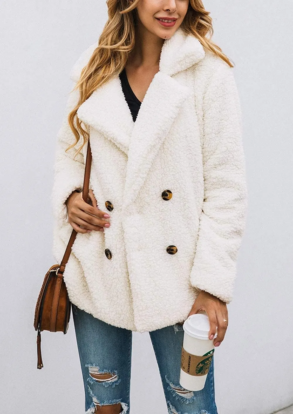 PRETTYGARDEN Women's Fashion Winter Coats Sherpa Fleece Faux Fur Shearling Oversized Trendy Jackets Warm Outerwear Clothing