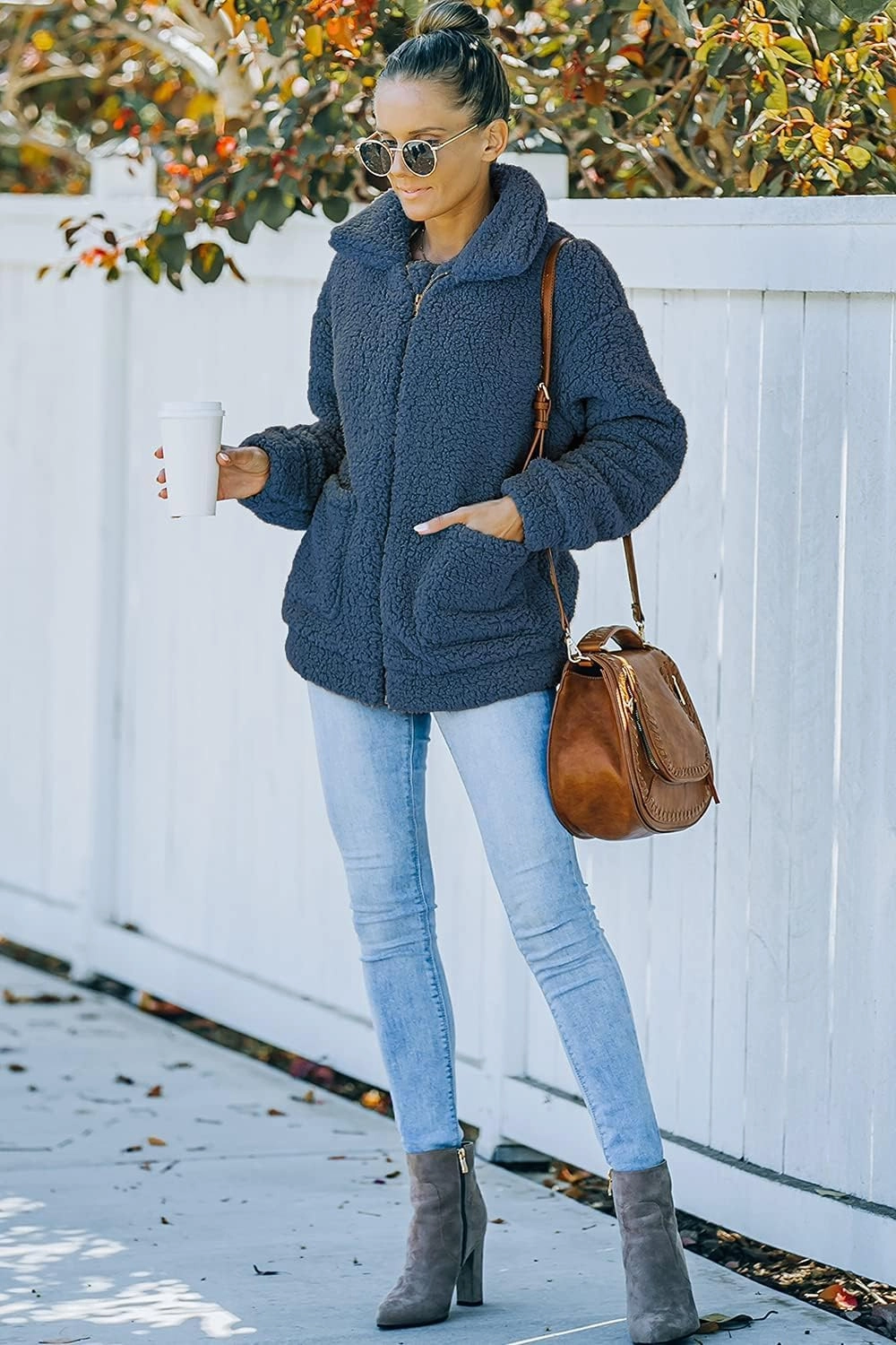 PRETTYGARDEN Women's Fashion Winter Coats Sherpa Fleece Faux Fur Shearling Oversized Trendy Jackets Warm Outerwear Clothing