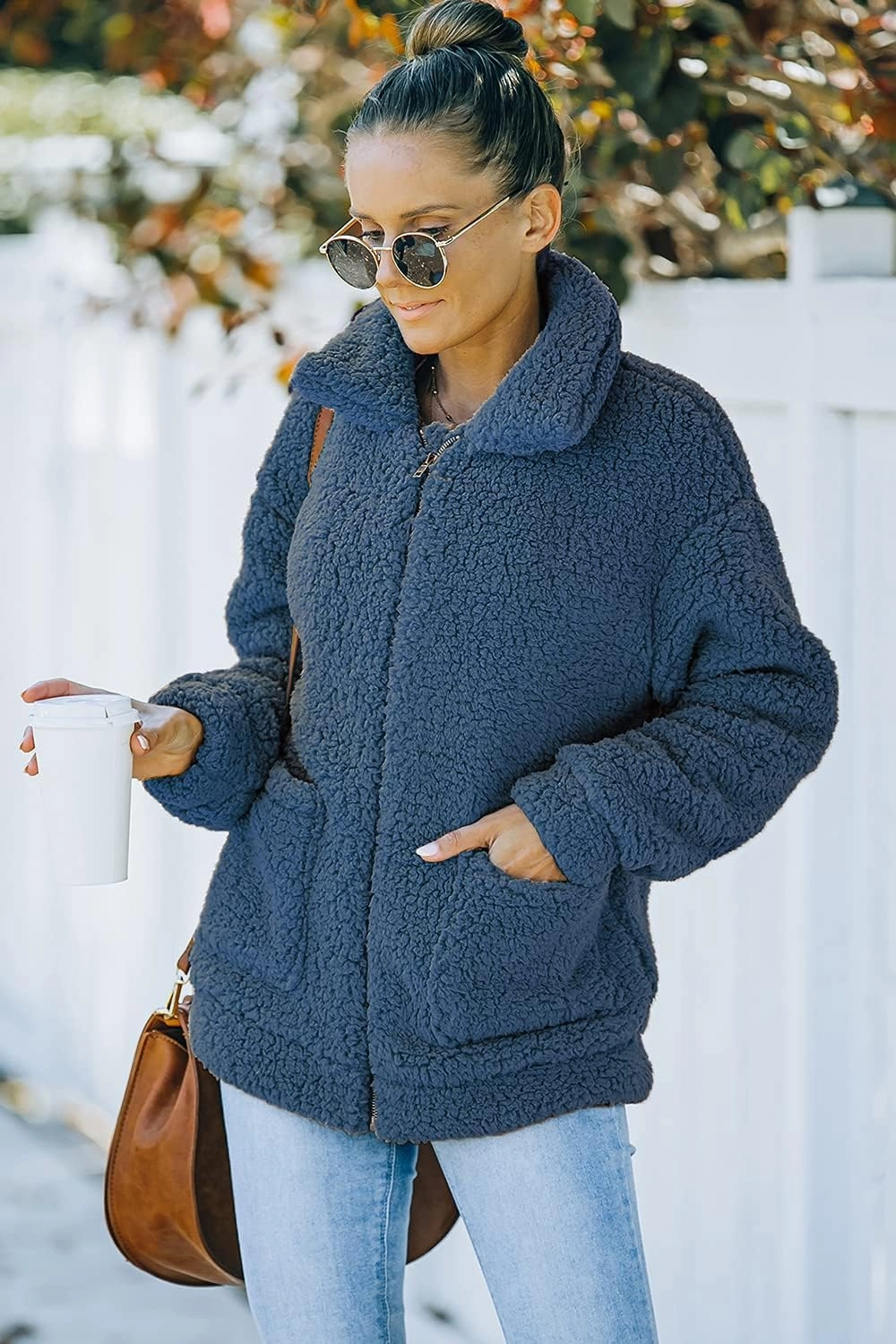 PRETTYGARDEN Women's Fashion Winter Coats Sherpa Fleece Faux Fur Shearling Oversized Trendy Jackets Warm Outerwear Clothing