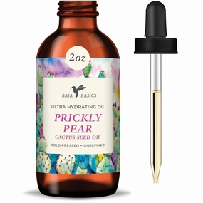 Prickly Pear Seed Oil - Pure & Organic, Extra Virgin, Cold Pressed Facial Oil for Glowing Skin - Natural Moisturizer for Face, Hair & Body - Gua Sha - Scar Treatment - 2 oz