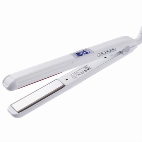Professional Recovers Damaged Hair Tool with Ultrasonic Infrared Hair Care Iron, Cold Flat Iron Hair Treament Styler, LCD Display, Infrared Hair Straightener Ceramic Flat Iron (White)