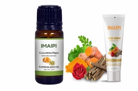 Pumpkin Seed Oil 10ml and Face Cream Radiance 50ml Set, Pure Natural Oil, Skin B.r.i.g.h.t.e.n.i.n.g Cream