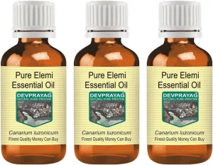 Pure Elemi Essential Oil (Canarium luzonicum) Steam Distilled (Pack of Three) 100ml X 3 (10 oz)