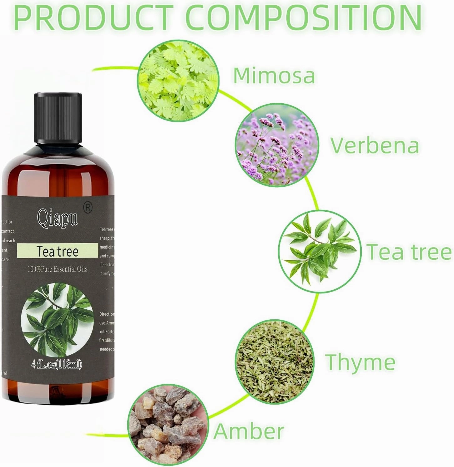 Pure and Natural Scented Oil Essential Oil for Diffuser Premium Aromatherapy Oils for Laundry Scented Oils with Dropper (4 fl.oz-4PCS, Lavender Rose  Sandalwood Tea Tree)