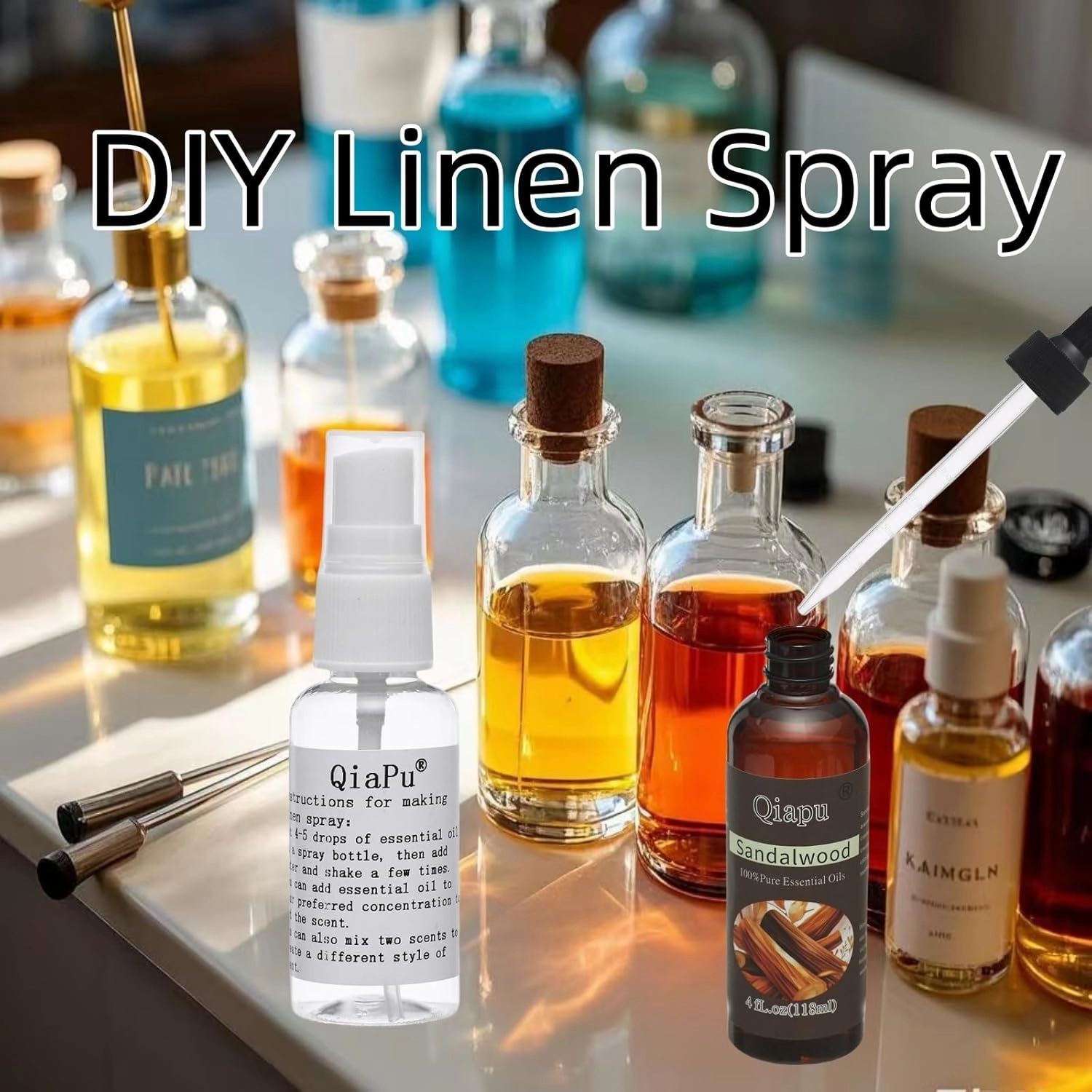 Pure and Natural Scented Oil Essential Oil for Diffuser Premium Aromatherapy Oils for Laundry Scented Oils with Dropper (4 fl.oz-4PCS, Lavender Rose  Sandalwood Tea Tree)