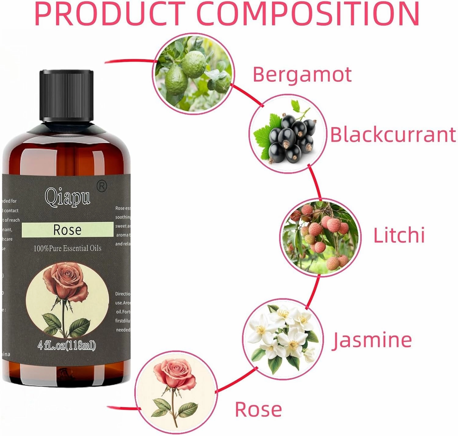 Pure and Natural Scented Oil Essential Oil for Diffuser Premium Aromatherapy Oils for Laundry Scented Oils with Dropper (4 fl.oz-4PCS, Lavender Rose  Sandalwood Tea Tree)