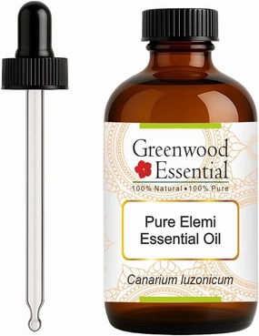 Pure Elemi Essential Oil (Canarium luzonicum) with Glass Dropper Steam Distilled 120ml (4 oz)