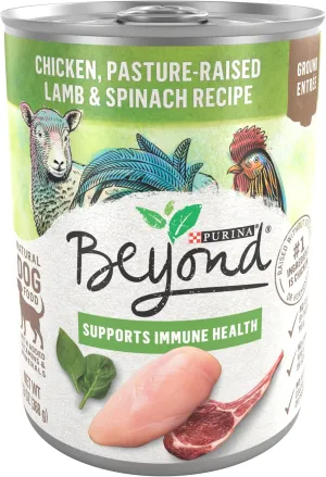 Purina Beyond Chicken, Lamb and Spinach Ground Natural Grain Free Wet Dog Food with Added Vitamins and Minerals - (Pack of 12) 13 oz. Cans