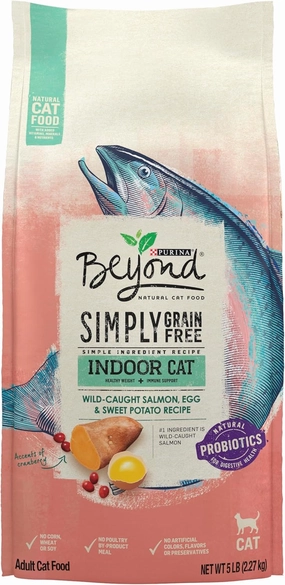 Purina Beyond Grain Free, Natural Dry Cat Food, Simply Indoor Salmon, Egg & Sweet Potato Recipe - 5 lb. Bag