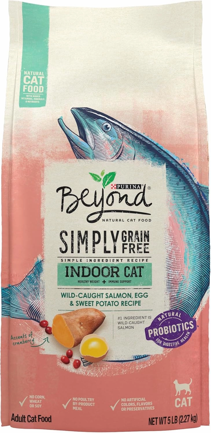 Purina Beyond Grain Free, Natural Dry Cat Food, Simply Indoor Salmon, Egg & Sweet Potato Recipe - 5 lb. Bag