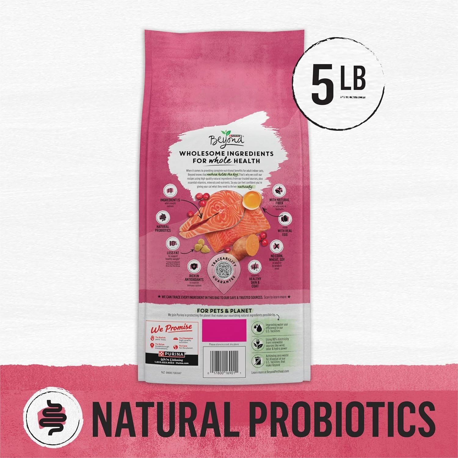 Purina Beyond Grain Free, Natural Dry Cat Food, Simply Indoor Salmon, Egg & Sweet Potato Recipe - 5 lb. Bag