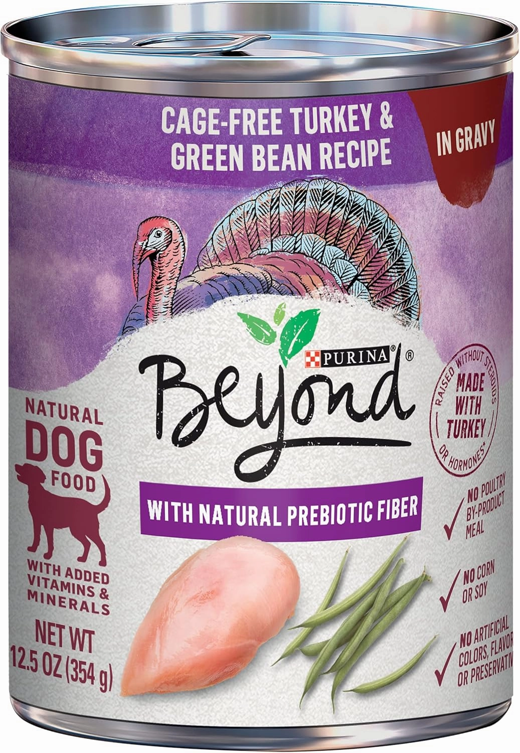 Purina Beyond Turkey and Green Bean in Gravy Natural Grain Free Wet Dog Food with Added Vitamins and Minerals - (Pack of 12) 12.5 oz. Cans